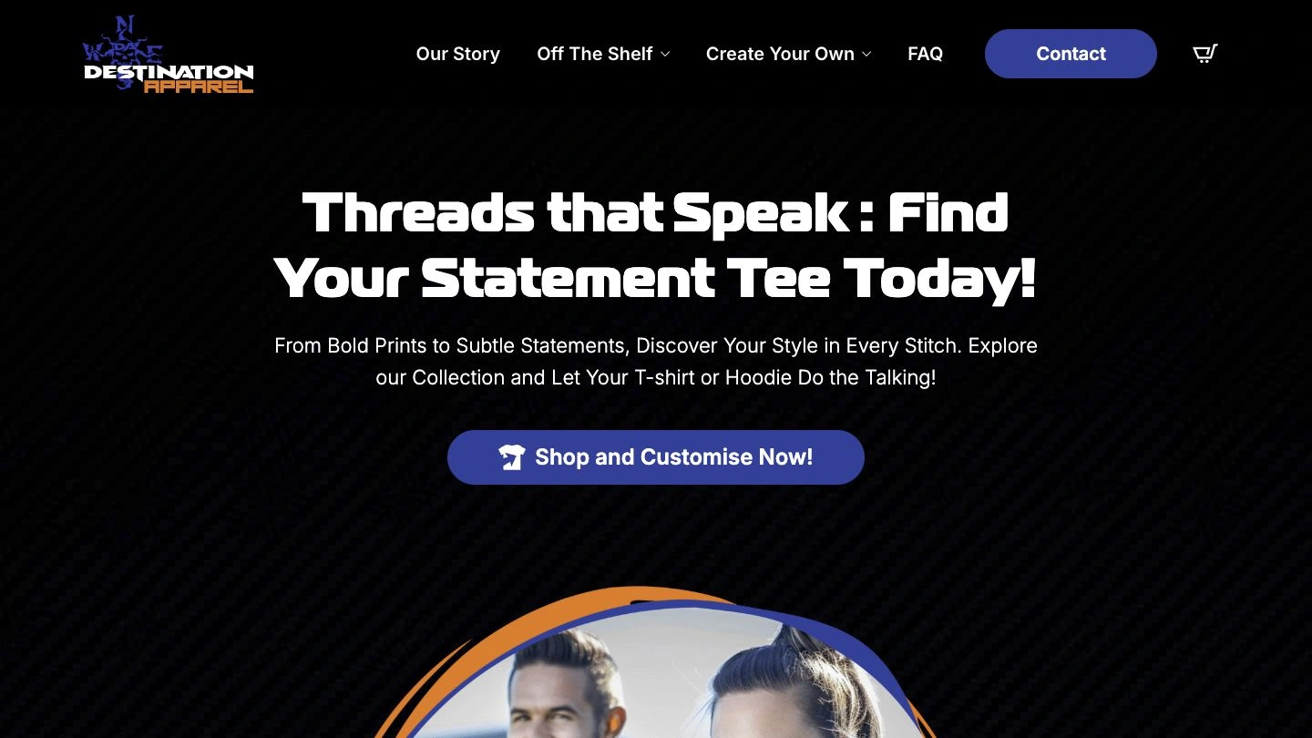 Destination Apparel website built by Virtual Innovation