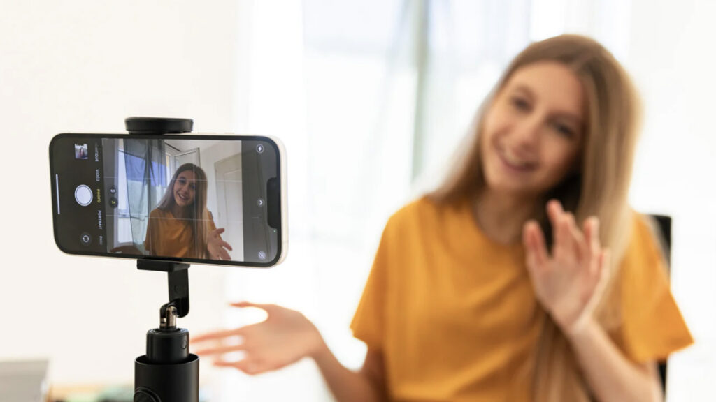 Happy client sharing authentic video testimonial for Vouch