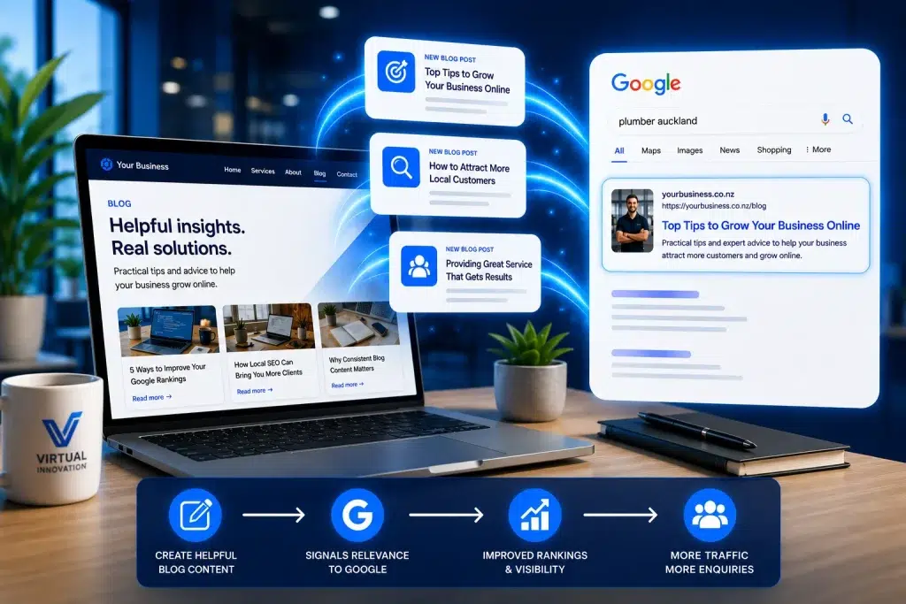 How SEO Blog Posts Help NZ Businesses Get Found on Google article image for Virtual Innovation