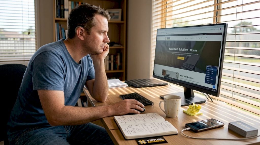 Business owner browsing accessible NZ website