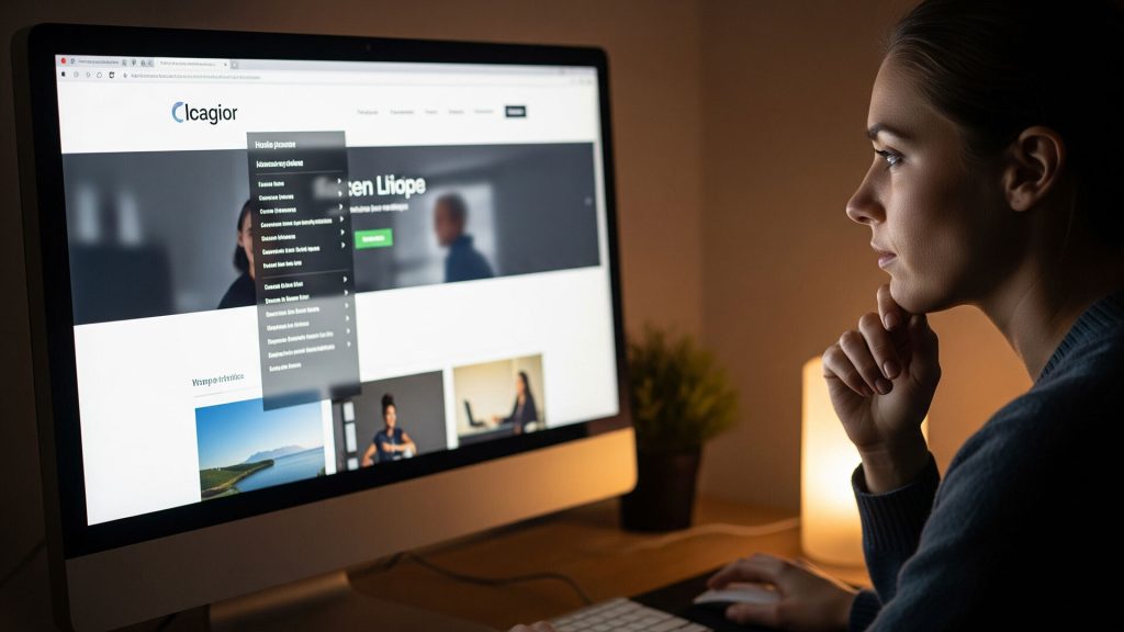 Simplified website menu design helping users find information quickly and take action