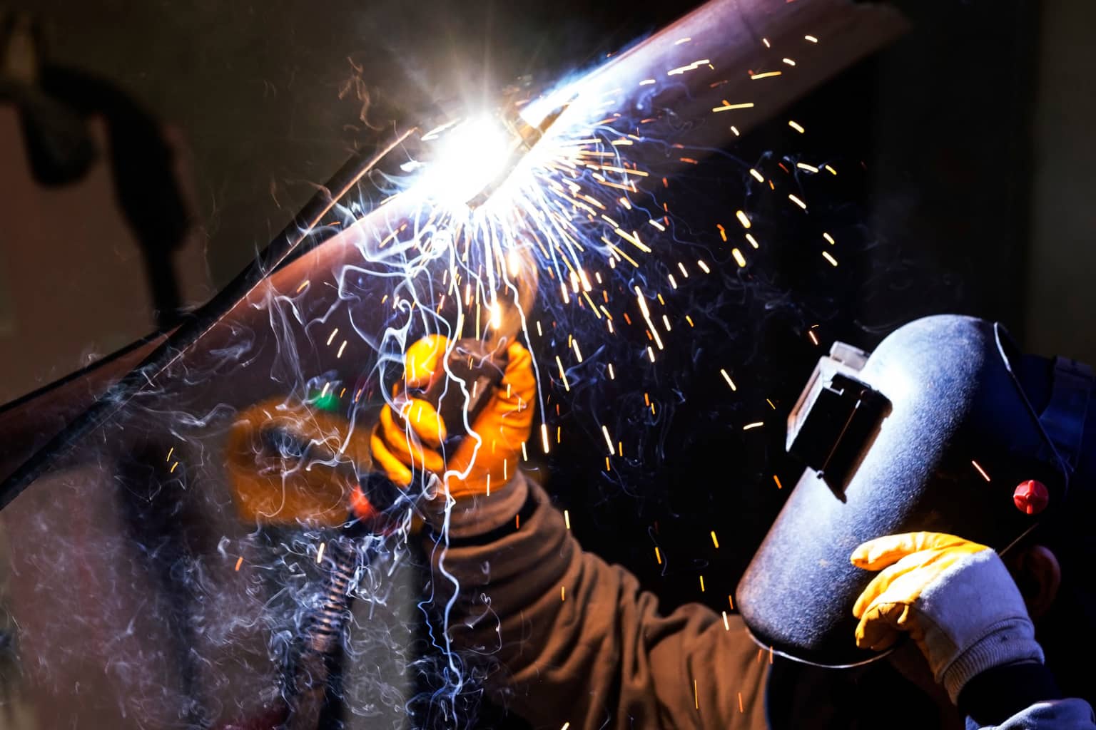 New Zealand engineer working in a fabrication workshop