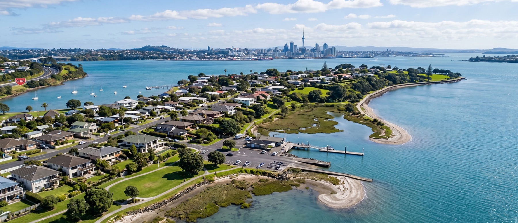 Local view of Te Atatu Peninsula, Auckland