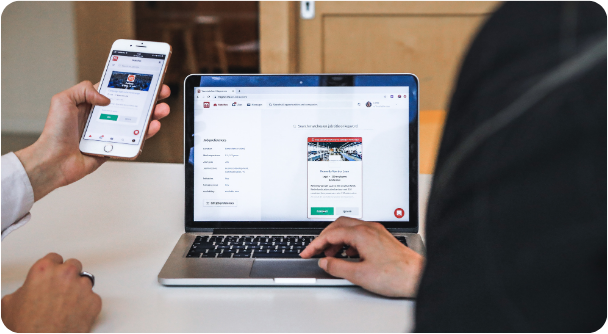 Professional services website shown on desktop and mobile