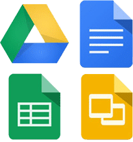Web Design Image Mobile view of Google Workspace features including Gmail and Drive