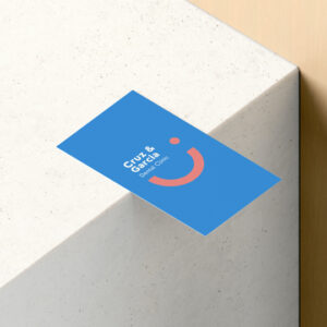 Virtual business card design example with interactive features
