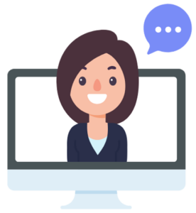 Web Design Image Customer sharing feedback in a video testimonial