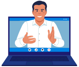 Web Design Image Client giving a video testimonial