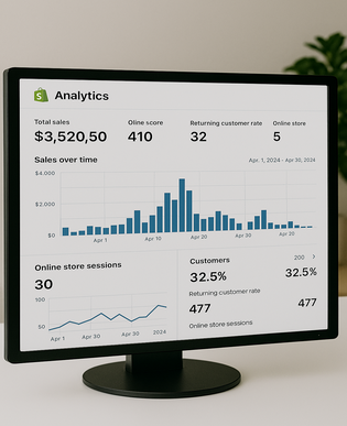 Shopify dashboard showing eCommerce analytics and sales performance for a New Zealand business