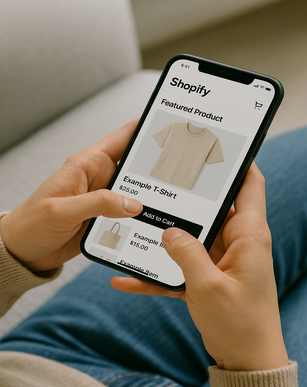 Customer shopping on a mobile-responsive Shopify store designed by Virtual Innovation