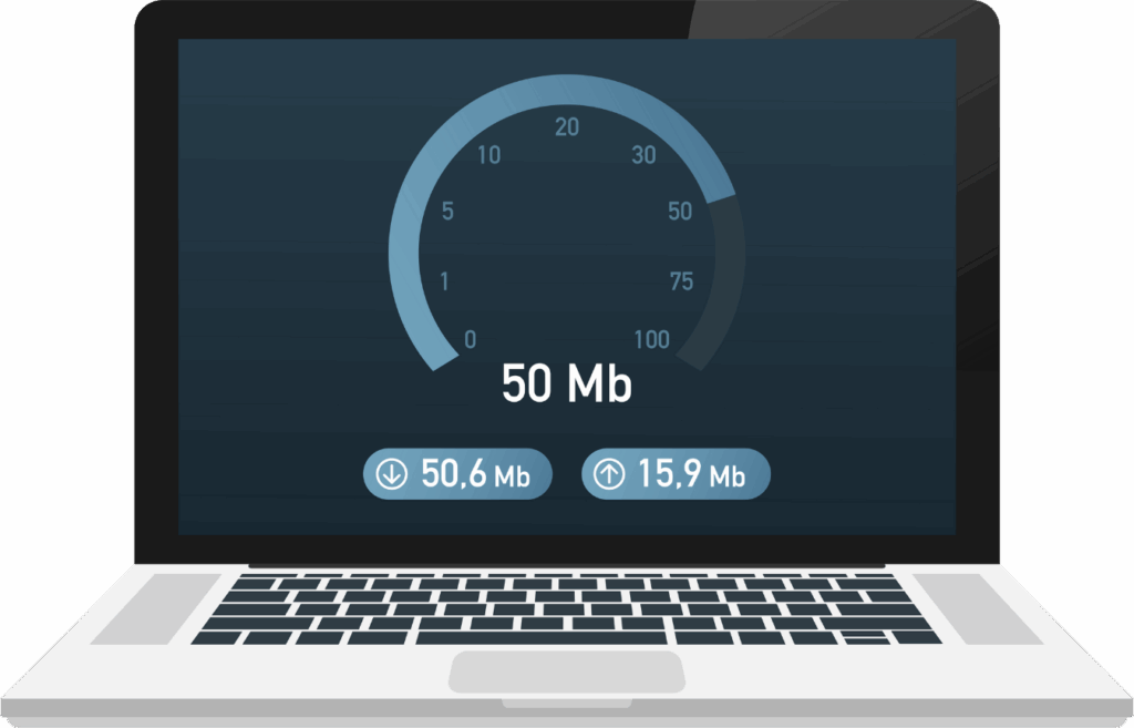 Website speed test results showing page load time