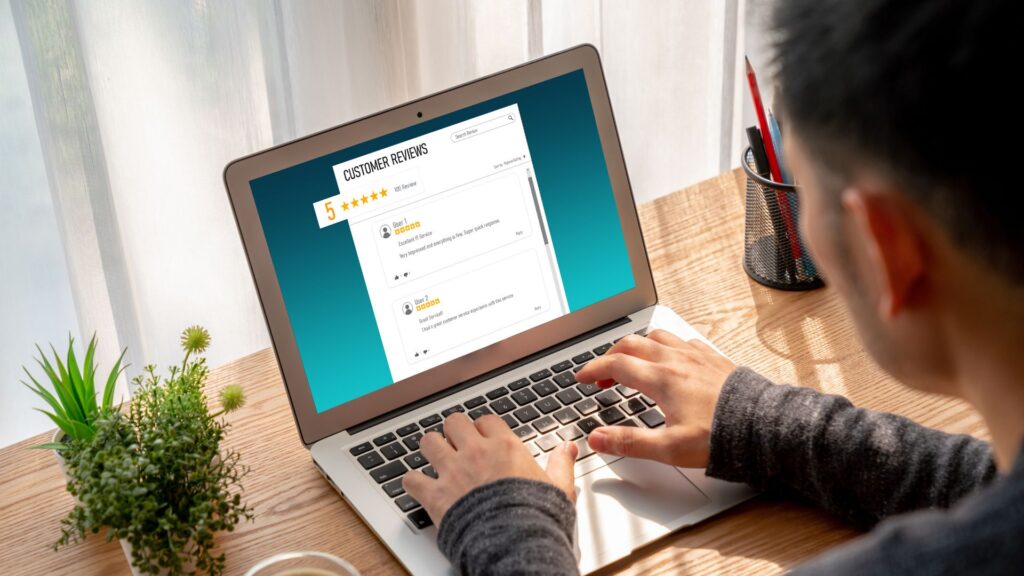 Real customer review building brand trust and credibility online