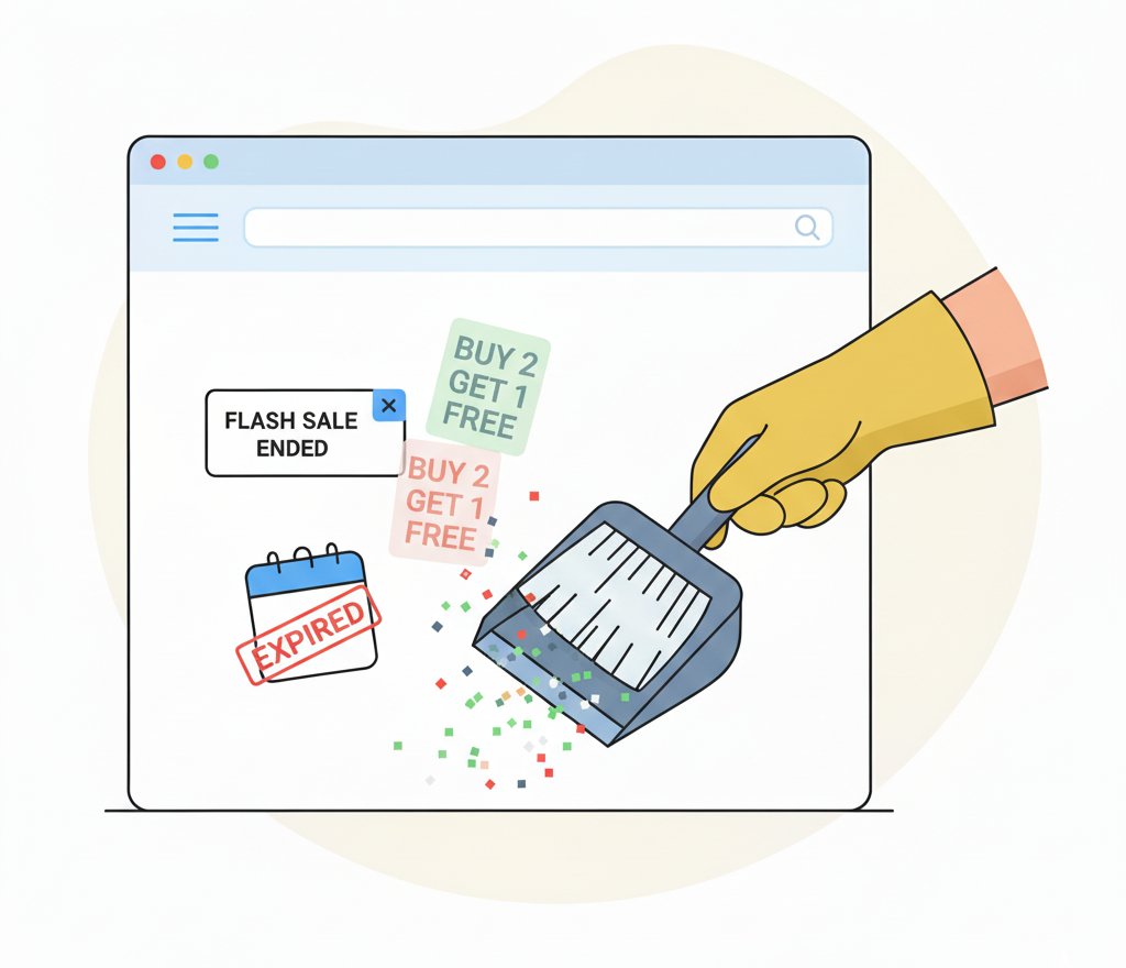 Web Design Image Remove outdated promotions during your website spring clean