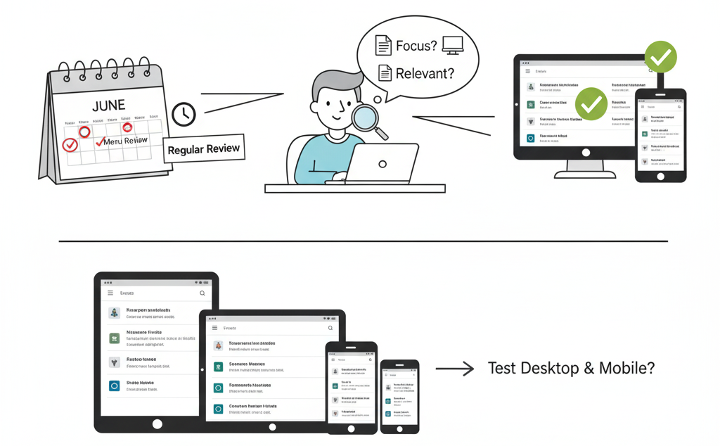 Web Design Image Regular website menu review to keep navigation clear and up to date
