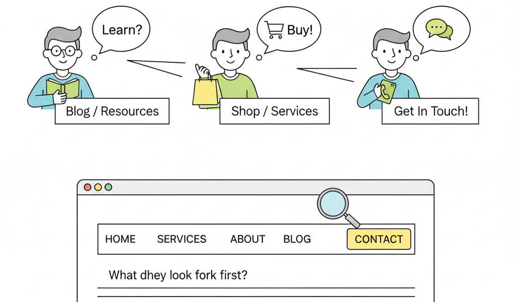 Web Design Image Website menu designed around user intent to guide visitors toward key actions