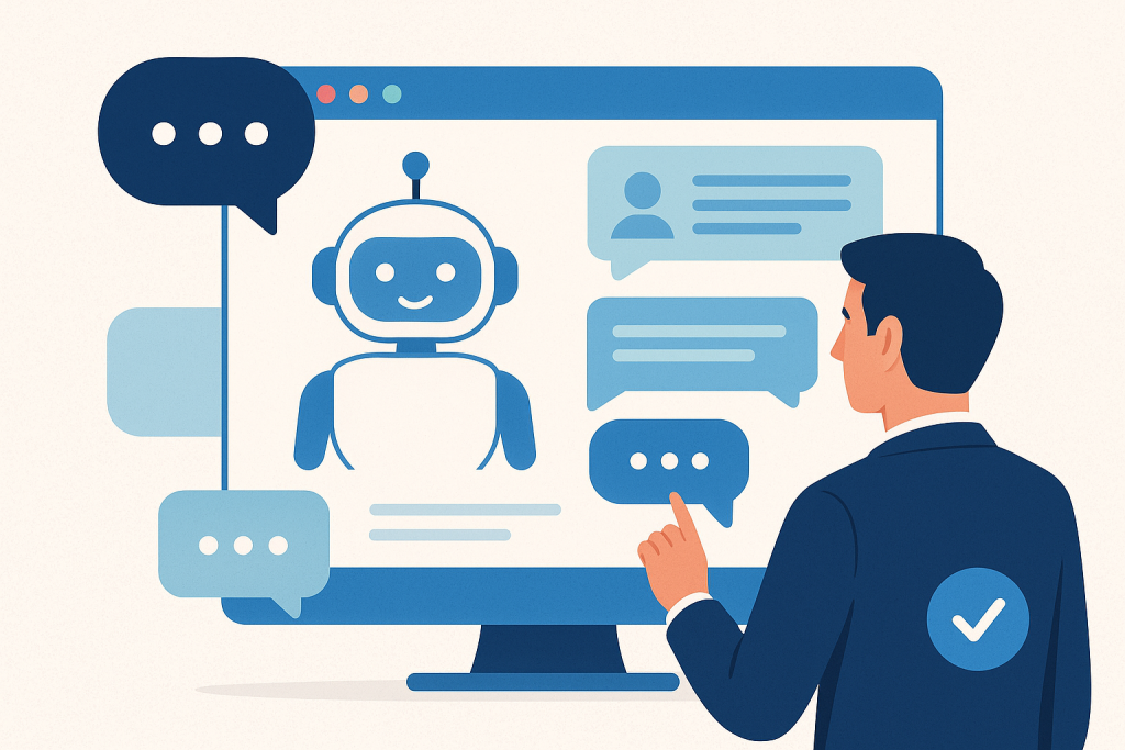 Website as a top-performing salesperson using AI chatbots and real-time support to capture leads instantly