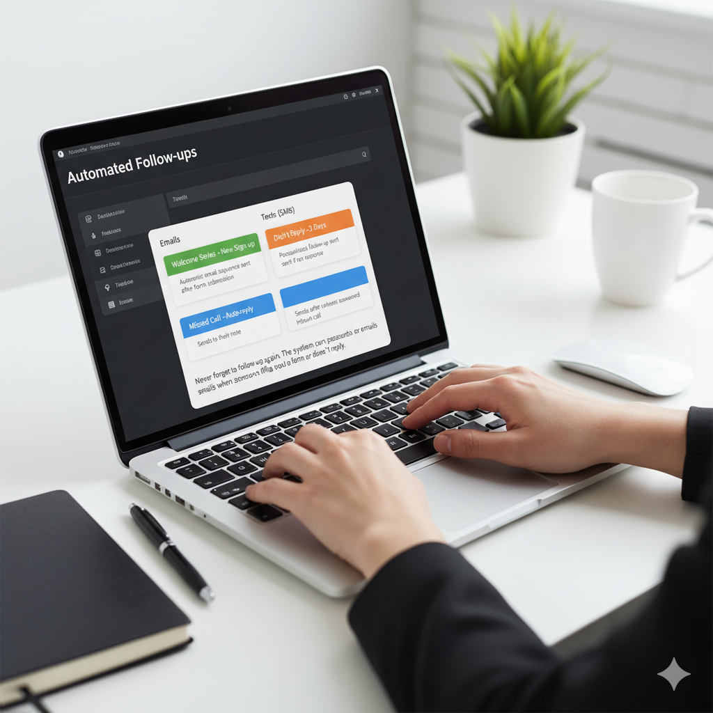 Web Design Image Automated follow-up system sending personalised emails and texts