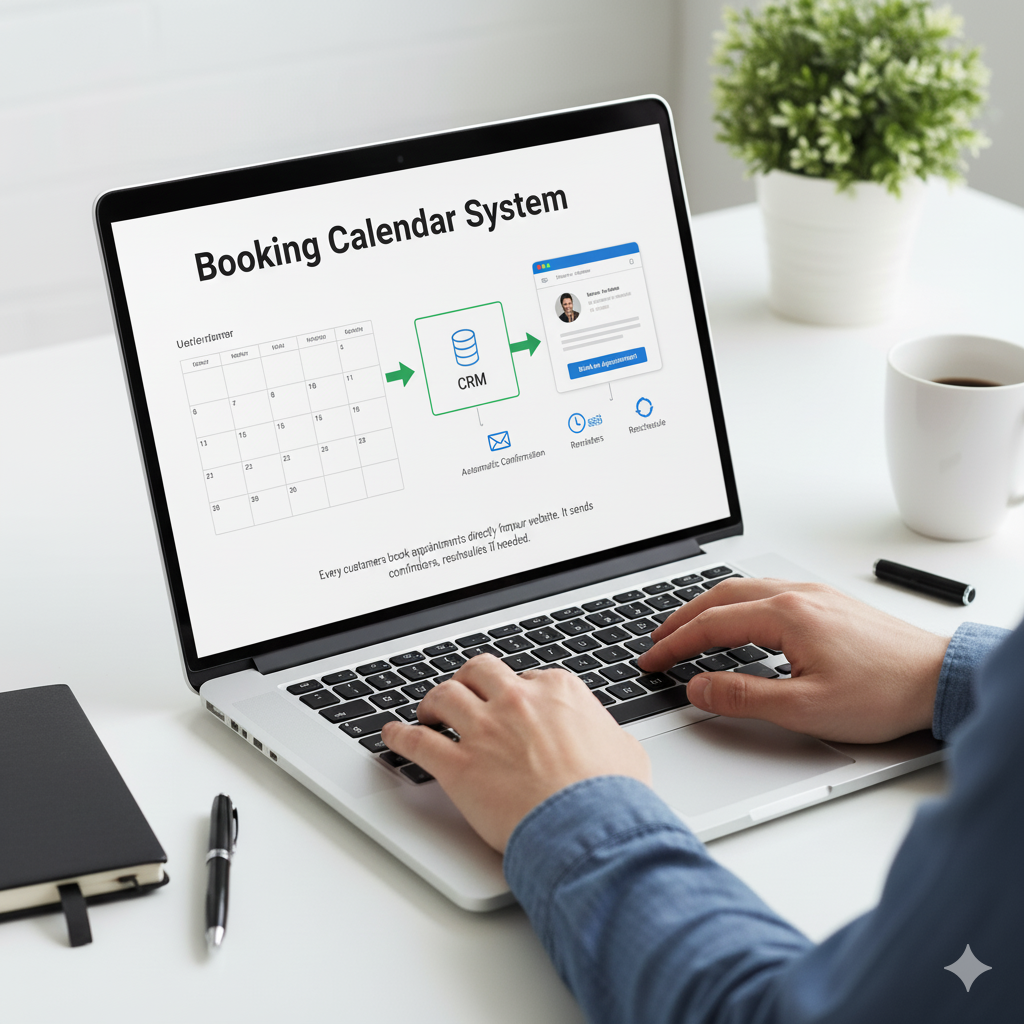 Web Design Image Online booking calendar letting customers schedule appointments from the website