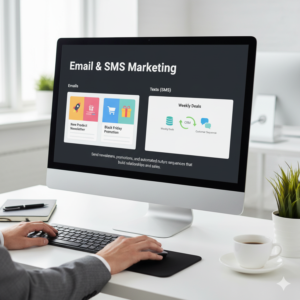 Web Design Image Email and SMS marketing campaigns for newsletters, promotions, and nurture sequences