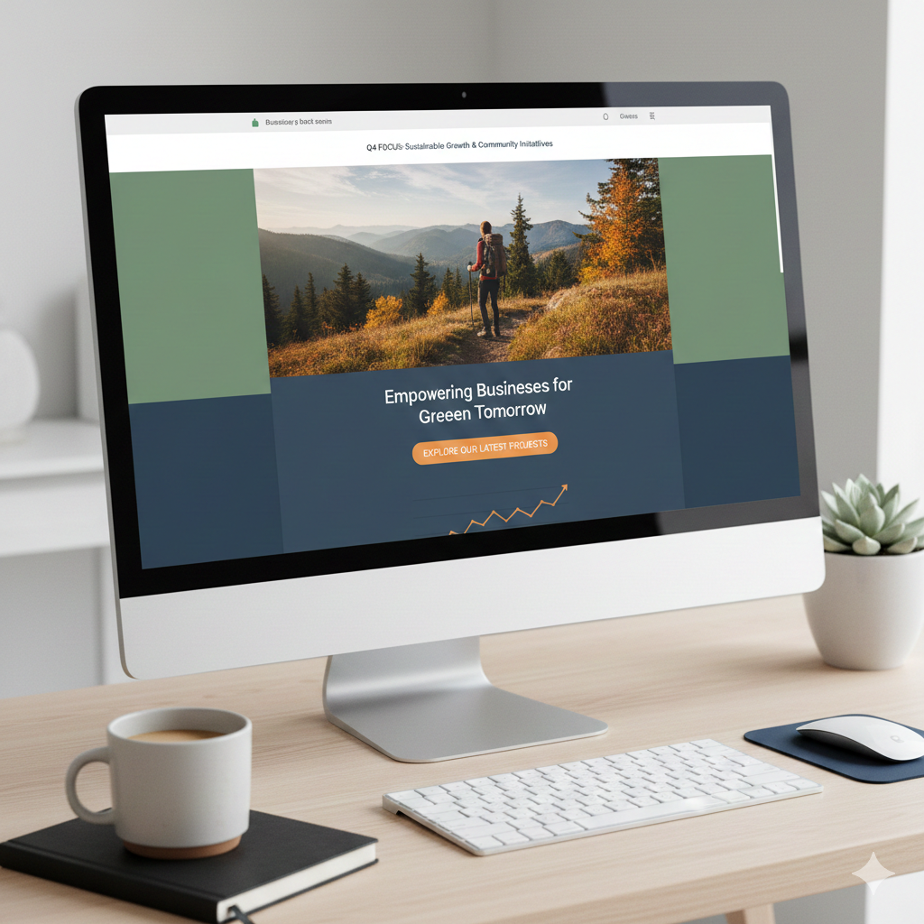 Web Design Image Small website homepage tidy with seasonal images replaced and updated intro text to match business goals