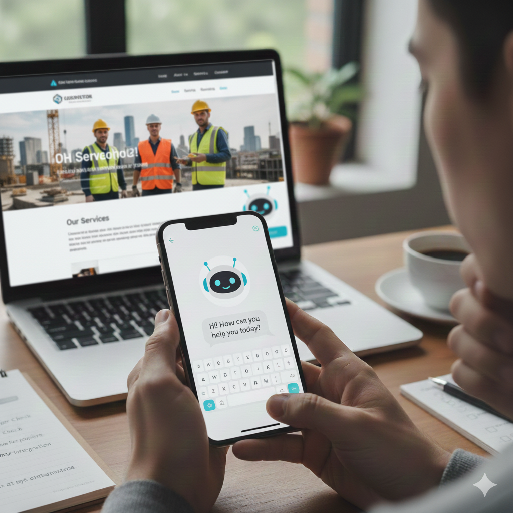 Web Design Image Behind-the-scenes website checks including chatbot testing, analytics tracking, and form submission emails