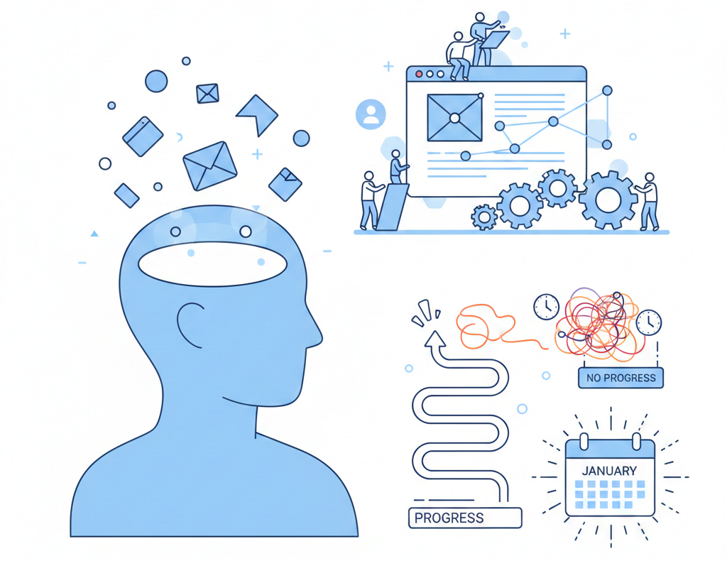 Mental space and focus needed when building a business website