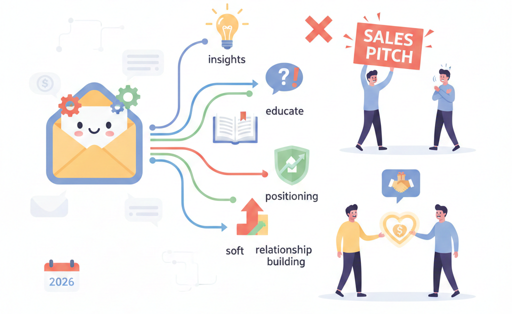 Web Design Image Email marketing 2026 explaining why email works best for building relationships, not just selling products